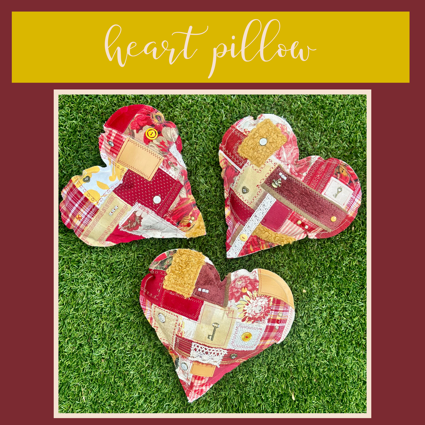 so cal vibes heart pillow