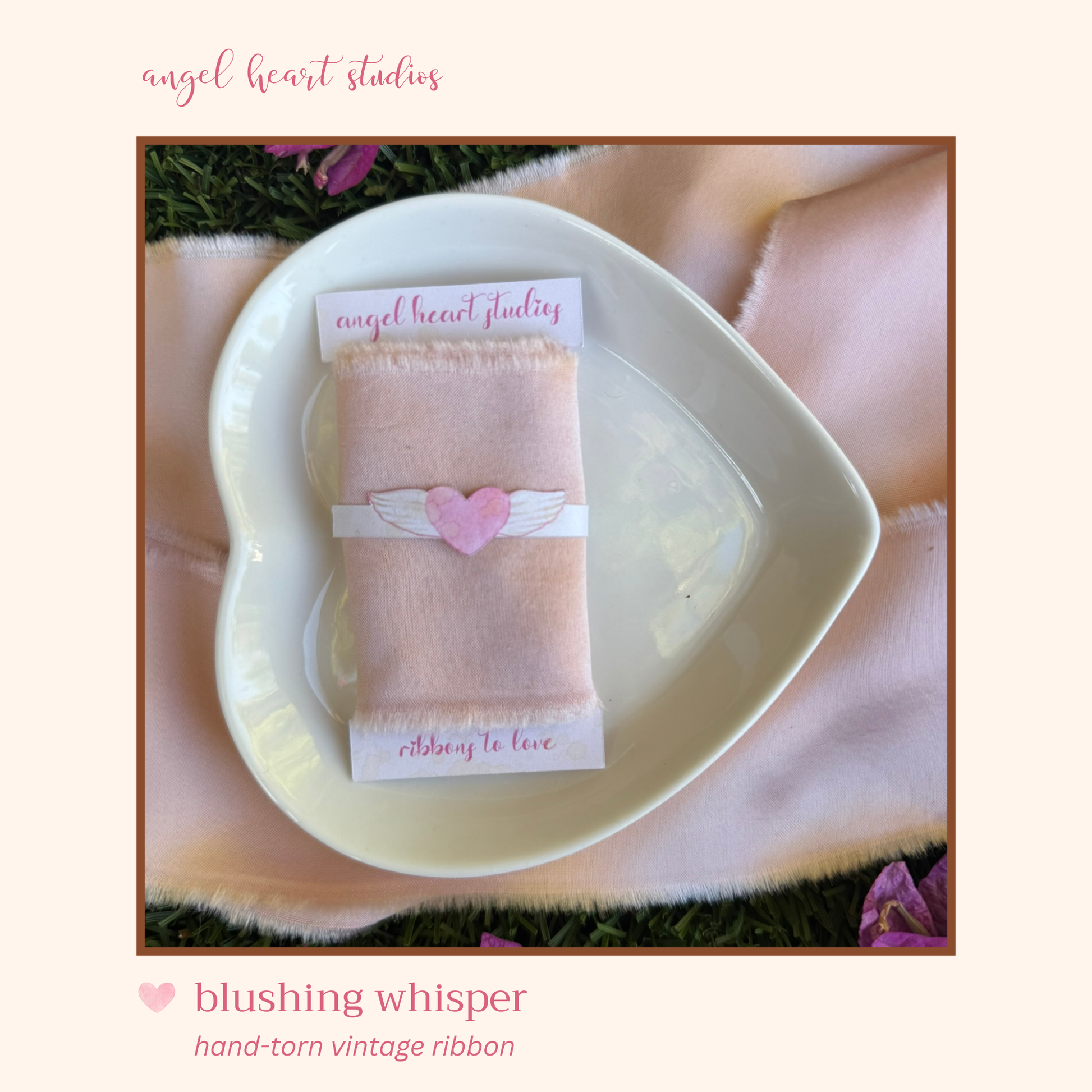 hand-torn vintage ribbon blush pink repurposed fabric junk journal supply