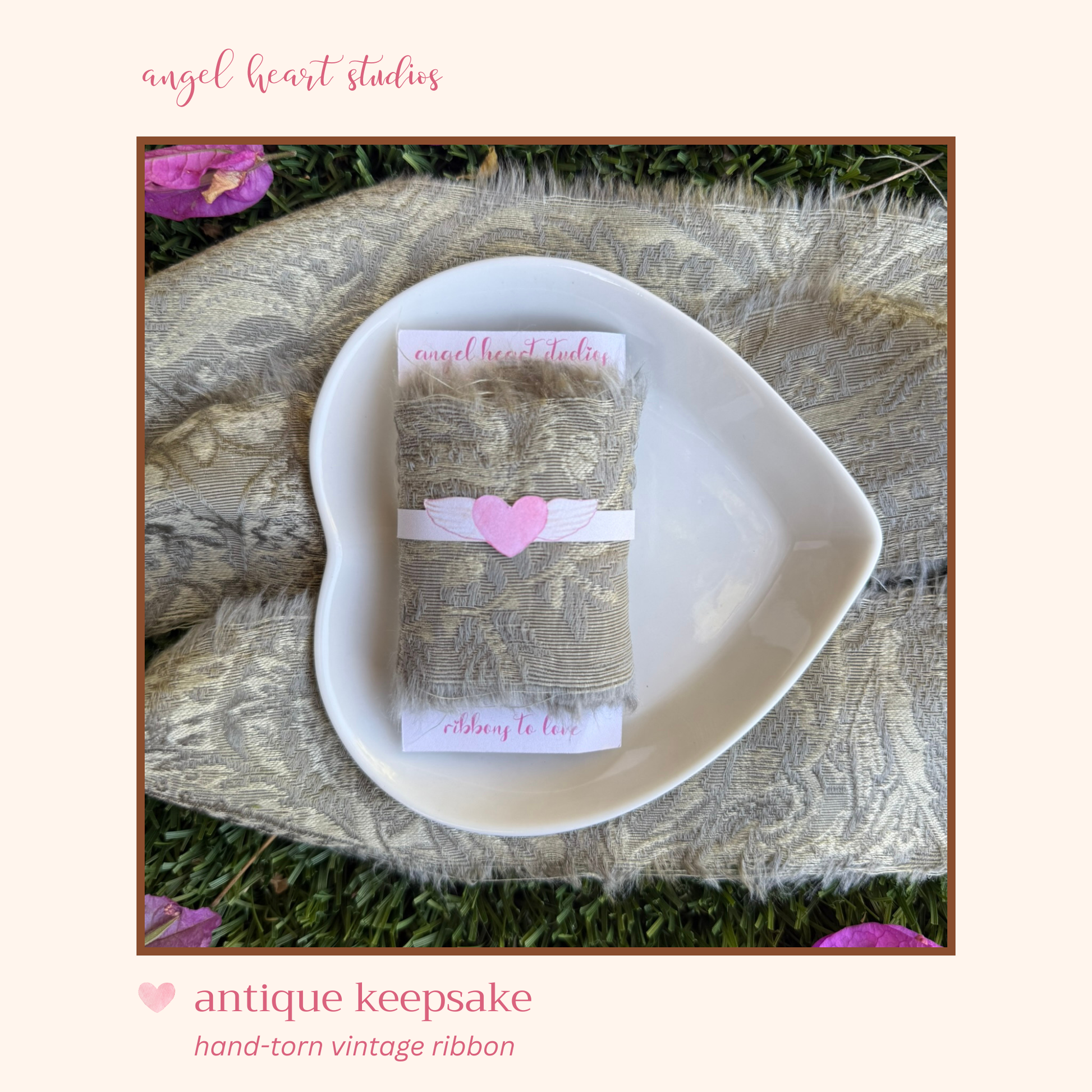 neutral taupe vintage ribbon repurposed fabric junk journal supply